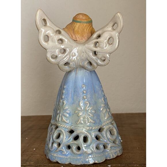 VINTAGE  1950's CERAMIC HEAVENLY ANGEL BELLS - Set of 2 - 5 1/2" Tall - Picture 8 of 13